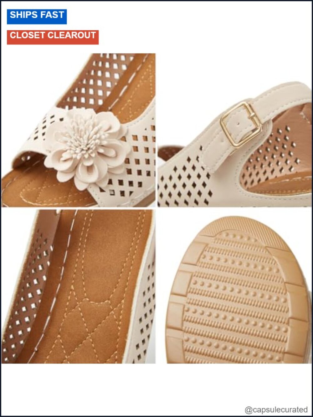 Women's Faux Leather Open Toe Block Heel Sandals - Picture 5 of 6